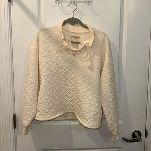 Madewell Cream Quilted Pullover